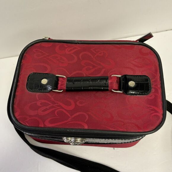 Red Heart Makeup Bag Women’s Toiletries Travel Case - Picture 2 of 11